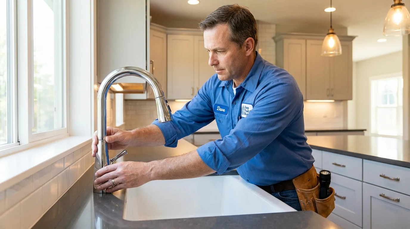Kitchen faucet installation by Johns Plumbing LLC in New Ulm