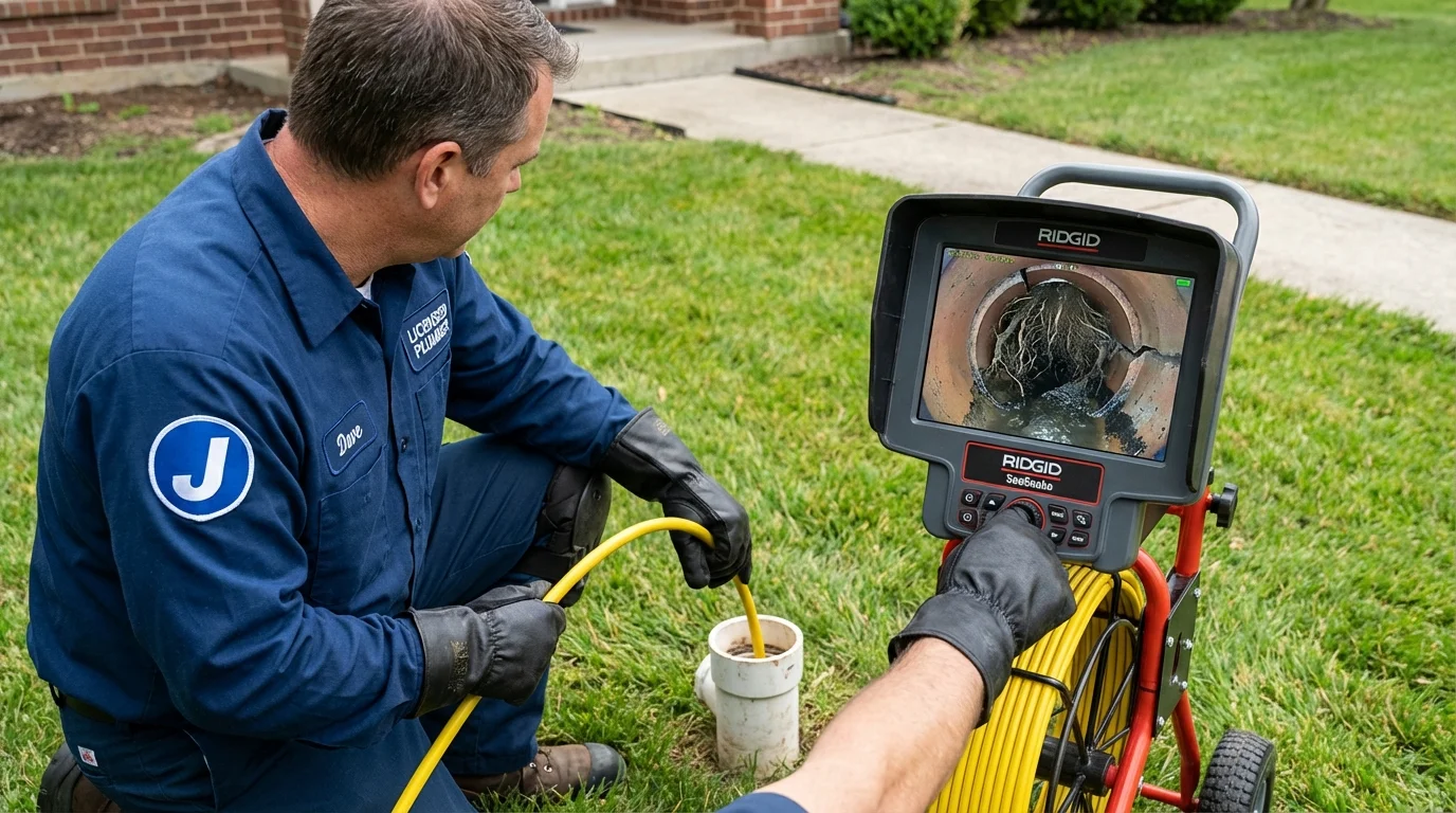 Sewer camera inspection being performed by Johns Plumbing LLC in New Ulm